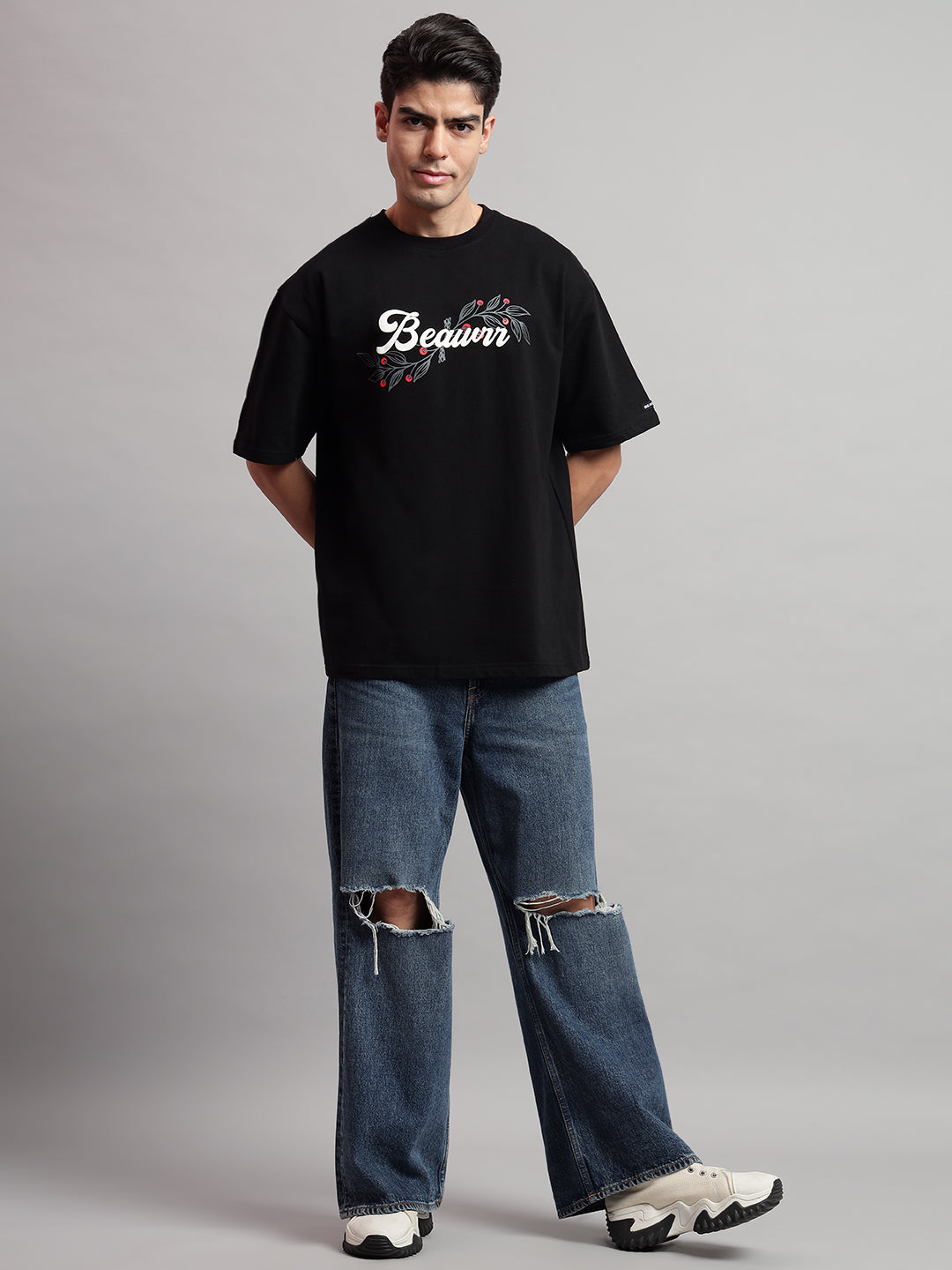 Beawrr Black Oversized Tshirt Full Outfit