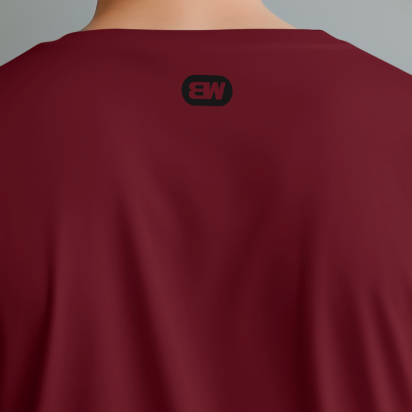 Beawrr Red Regular Fit TShirt Back Print Closeup